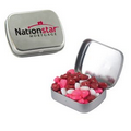 Small Silver Mint Tin Filled w/ Candy Hearts